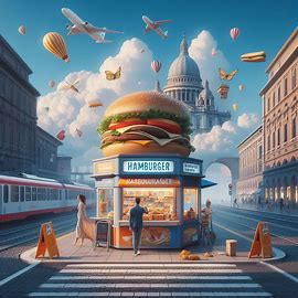 Hamburger im Bahnhof von Rom