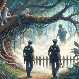 👮 Polizei unter Ast
