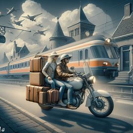 🧳 🏍️ Mit leeren Koffern auf Motorrad zum Bahnhof fahren