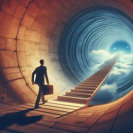 Steige einen Schacht hinauf