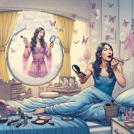 Frauenkleidung und Make-uo