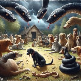 ⚫️ Groe schwarze GIFTSCHLANGE beit meinen Hund