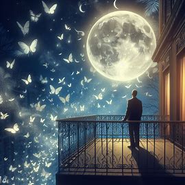 🦋 🔵 Vollmond, Schmetterlinge und eine blaue Schwalbe